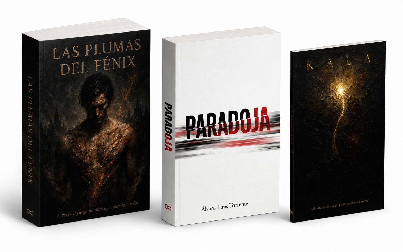 Los tres libros del Tríptico Bipolar: Las plumas del Fénix, Paradoja y Kala